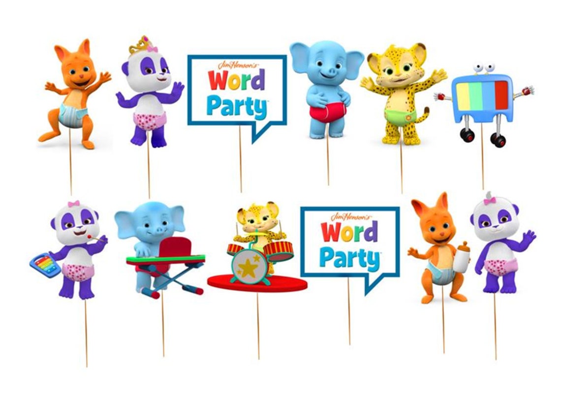 Word Party happy birthday party decoration theme idea supplies Etsy
