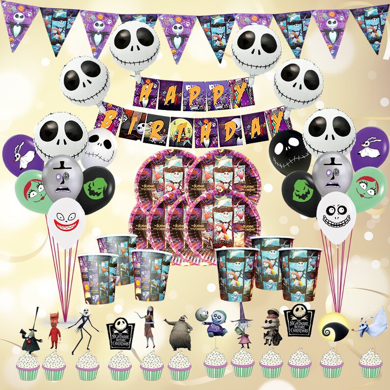 Halloween Jack Skellington Print happy birthday party Etsy