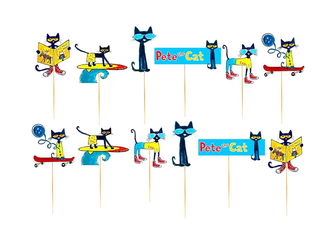 Pete the Cat happy birthday party decoration theme idea | Etsy