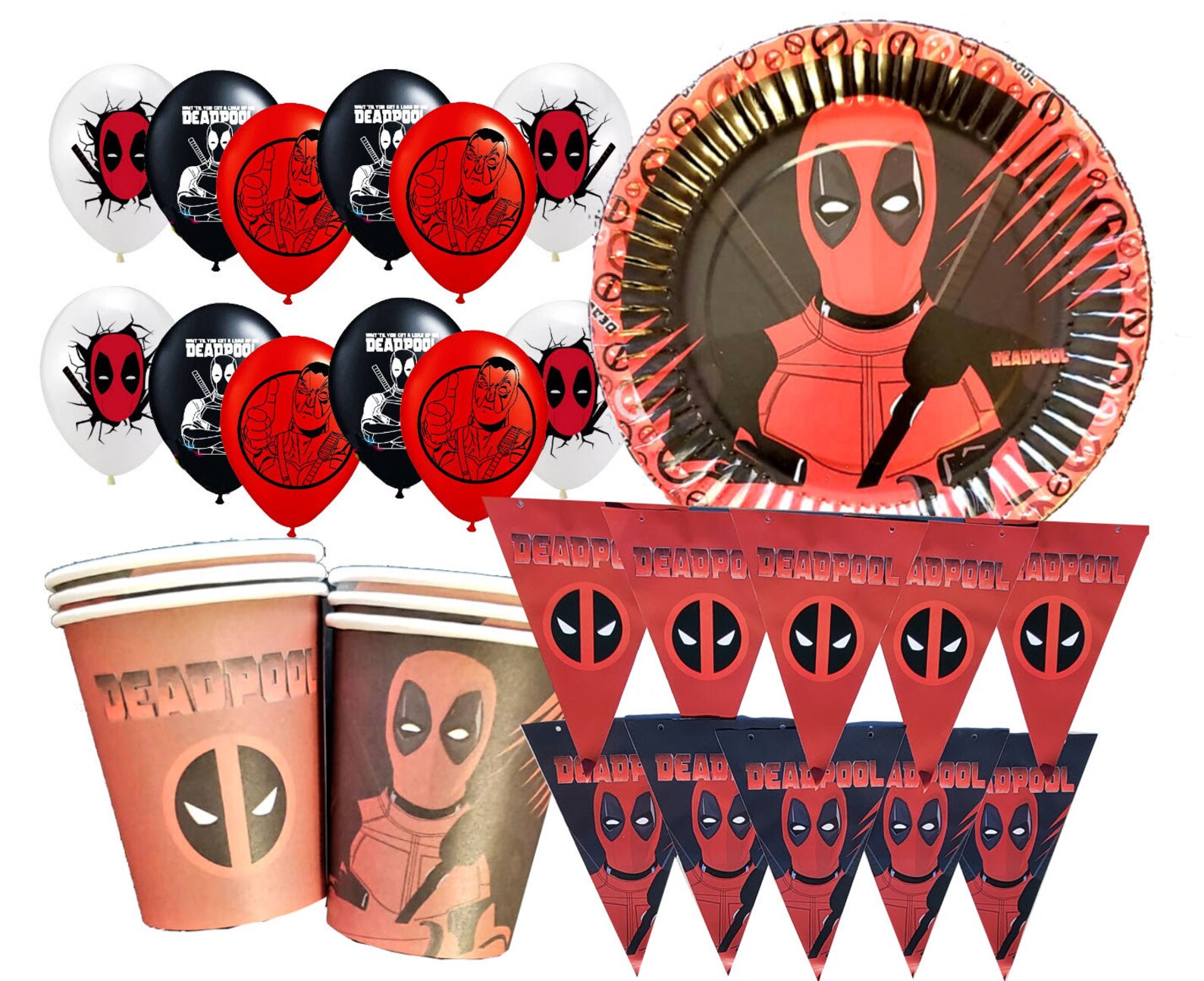 Deadpool happy birthday party decoration theme idea supplies Etsy