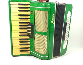 Original Piano Accordion Ariya 96 Bass Keyboard USSR Soviet Retro Harmony Bayan