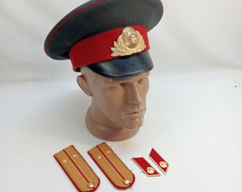 Police Cap USSR, Shoulder straps Militia, Officer Cap, Uniform Cap, Cap Military