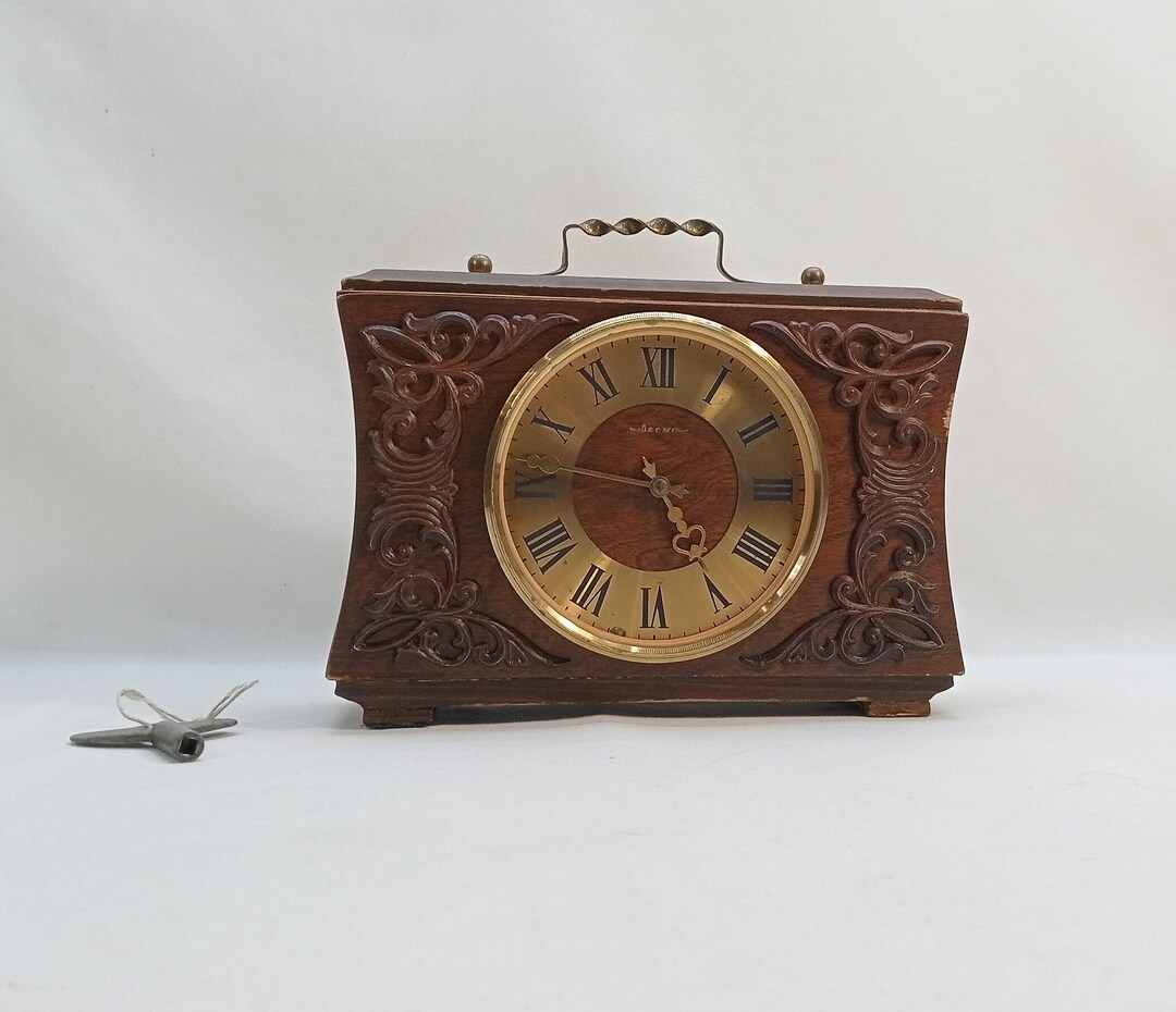 Wooden Mantel Clock Vesna Retro Clocks USSR Soviet Rare Etsy