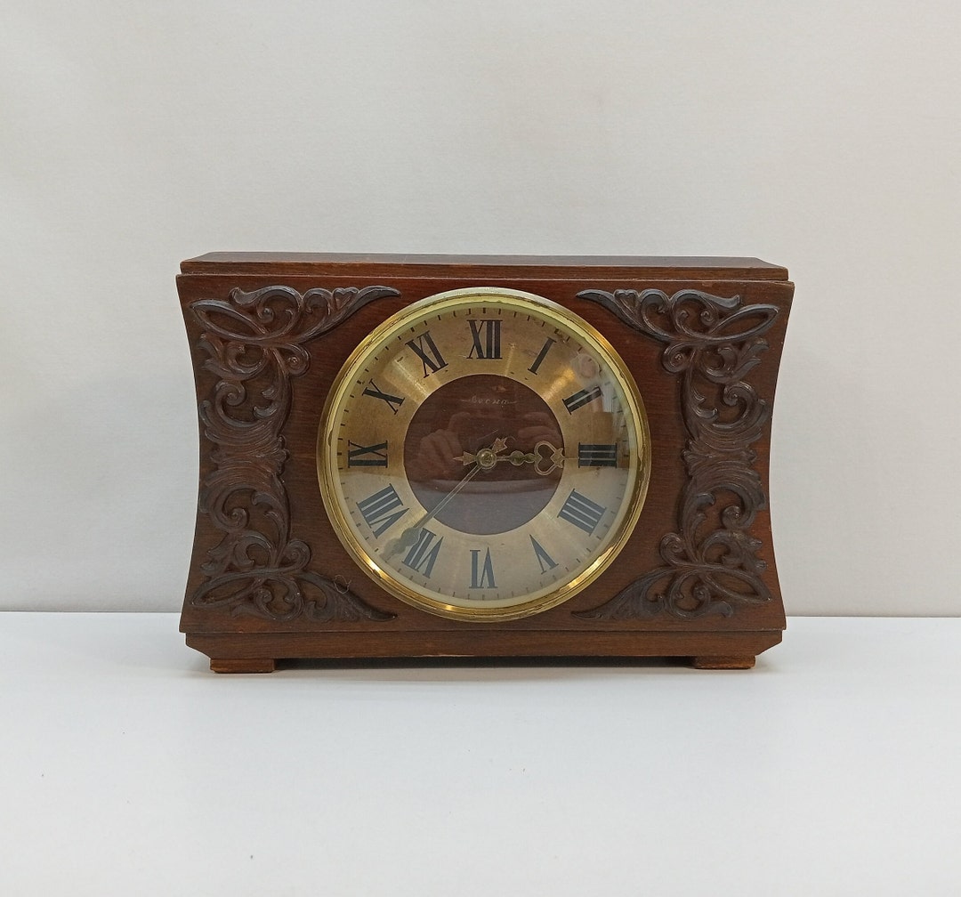 Wooden Mantel Clock Vesna Retro Clocks USSR Clock Vesna Etsy