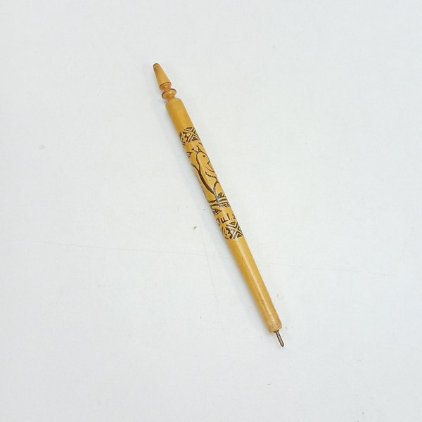 Souvenir Pen USSR Squirrel, Wood Pen Soviet, Collectible Ballpoint Vintrage Rare