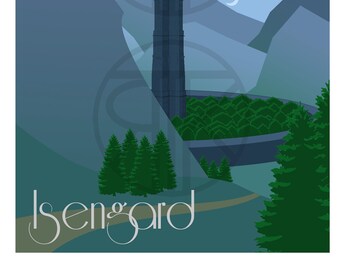 Isengard Art Deco Travel Print