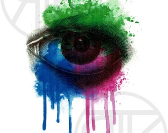 Eye Paint Blot Print