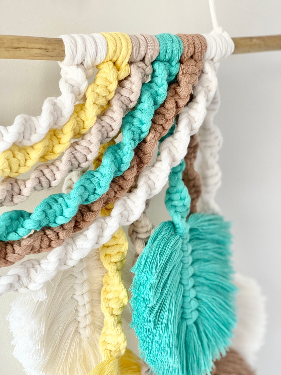 Macramé feuille Macramé mural Rainbow macramé Wall Etsy