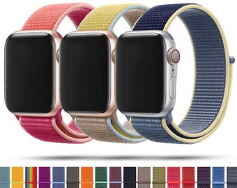 Nylon Sport Loop Replacement Band Wristband Strap for Apple Watch iWatch Series Ultra 8 7 6 5 4 3 2 1 SE, 38mm 40mm 41mm 42mm 44mm 45mm 49mm