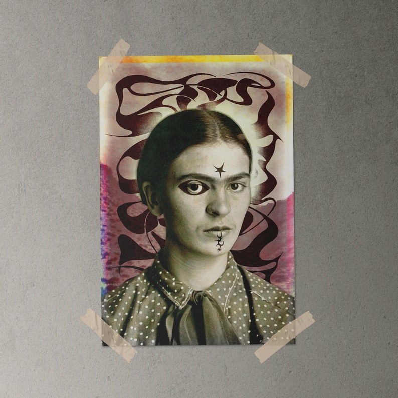 Frida Kahlo Collage Art Poster Etsy
