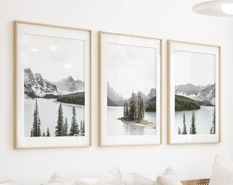 Canadian Lake Poster Set: Mountain Wall Art, Nature Prints