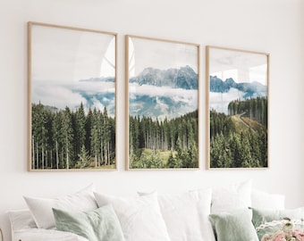 Forest Mountain Photo Print Set: Nordic Nature Triptych