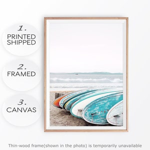 Surfboards Poster Beach Theme Print Surf Board Coastal Summer Sea Life Surf California Surfers Beach Poster Color Surfing Boys Room Print