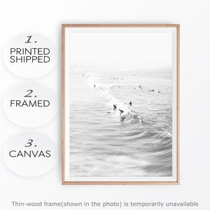 Black And White Surf California Waves Art Boho Coast Life Summer Ocean Waves Wall Art Beach House Aerial Surf Waves Wall Decor Poster Print