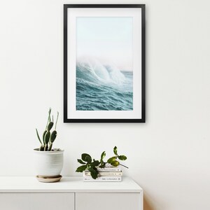 Large Blue Wave Poster Nautical Sea Photo Summer Waves Art Modern ...