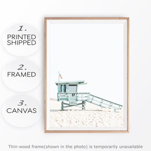 Lifeguard Beach Art Santa Monica Print Lifeguard California Beach Themed Poster Large Lifeguard Hut West Coast Beach Surf Lifeguard Tower