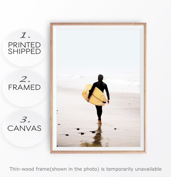 Surfing Beach Photo: Modern Ocean Art Print