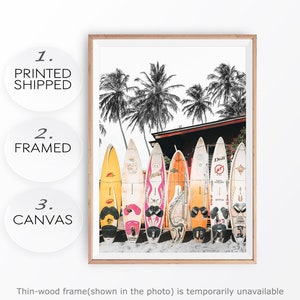Summer Home Poster Surfboards Print Tropical Beach Life Modern Surfing Color Beach Poster Palms on the Beach Coast Surf Photo Surfing Beach