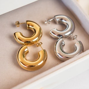 Chunky gold hoops · Chunky gold earrings