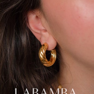 Chunky Hoop Earrings  Chunky Twisted hoops.