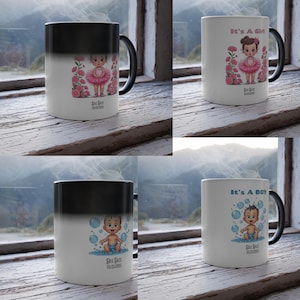 Gender Reveal Personalized Mugs Color Changing Is It A Boy Or A Girl Add Hot Water To See The Baby Reveal