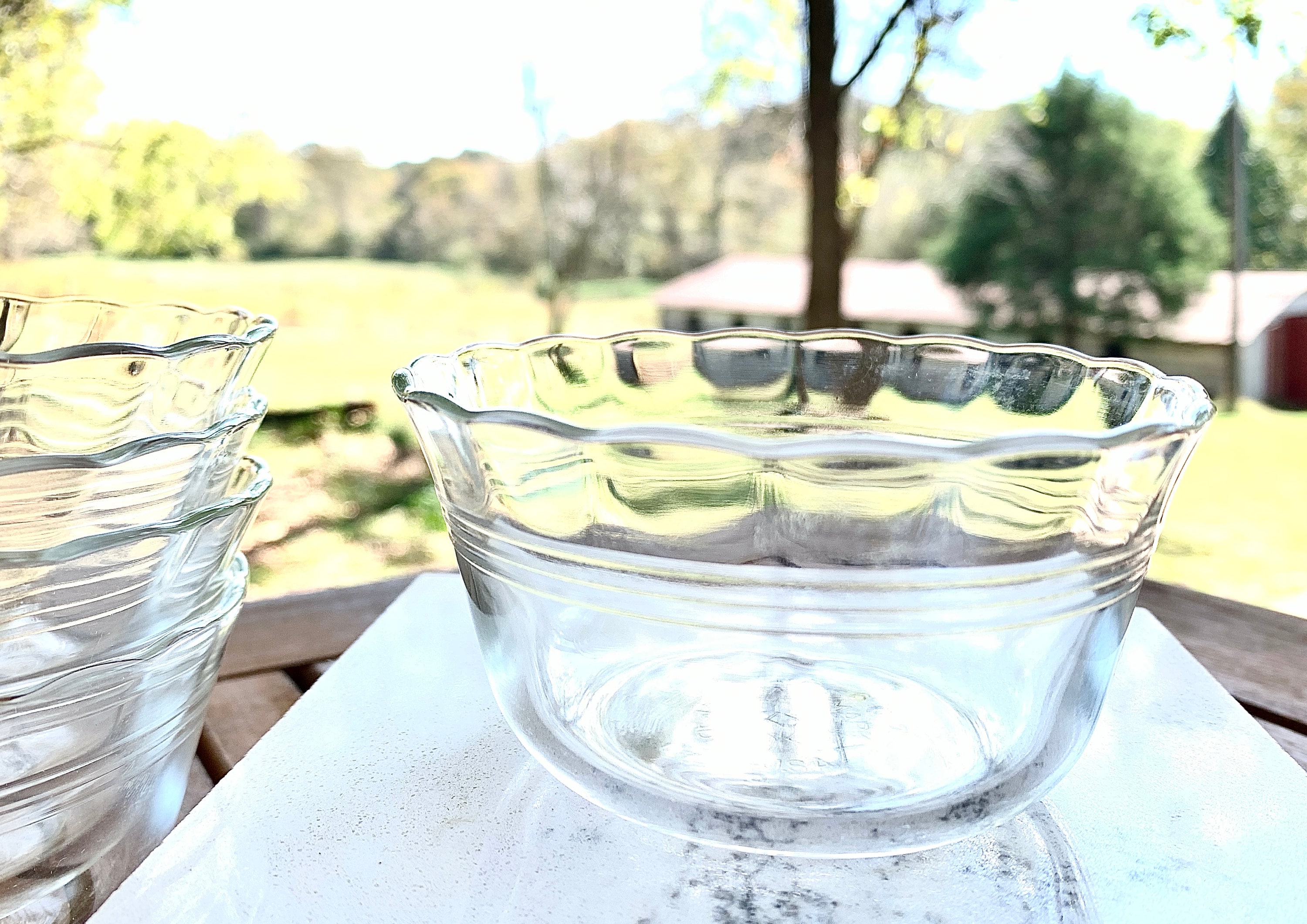 Ruffle Ramekins Set of 5 Vintage Pyrex Glass Ramekins with Ruffled Top - a 6 oz Small ...