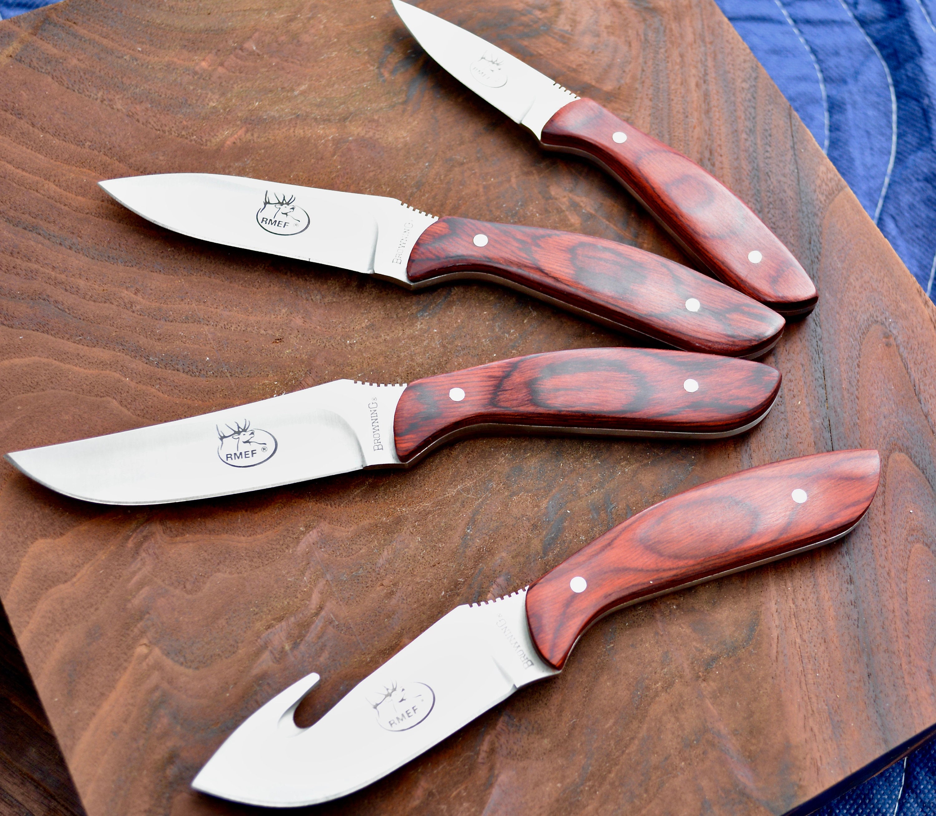 Browning Field Hunting Knife Set / RMEF Fixed Blade Knives 5Piece