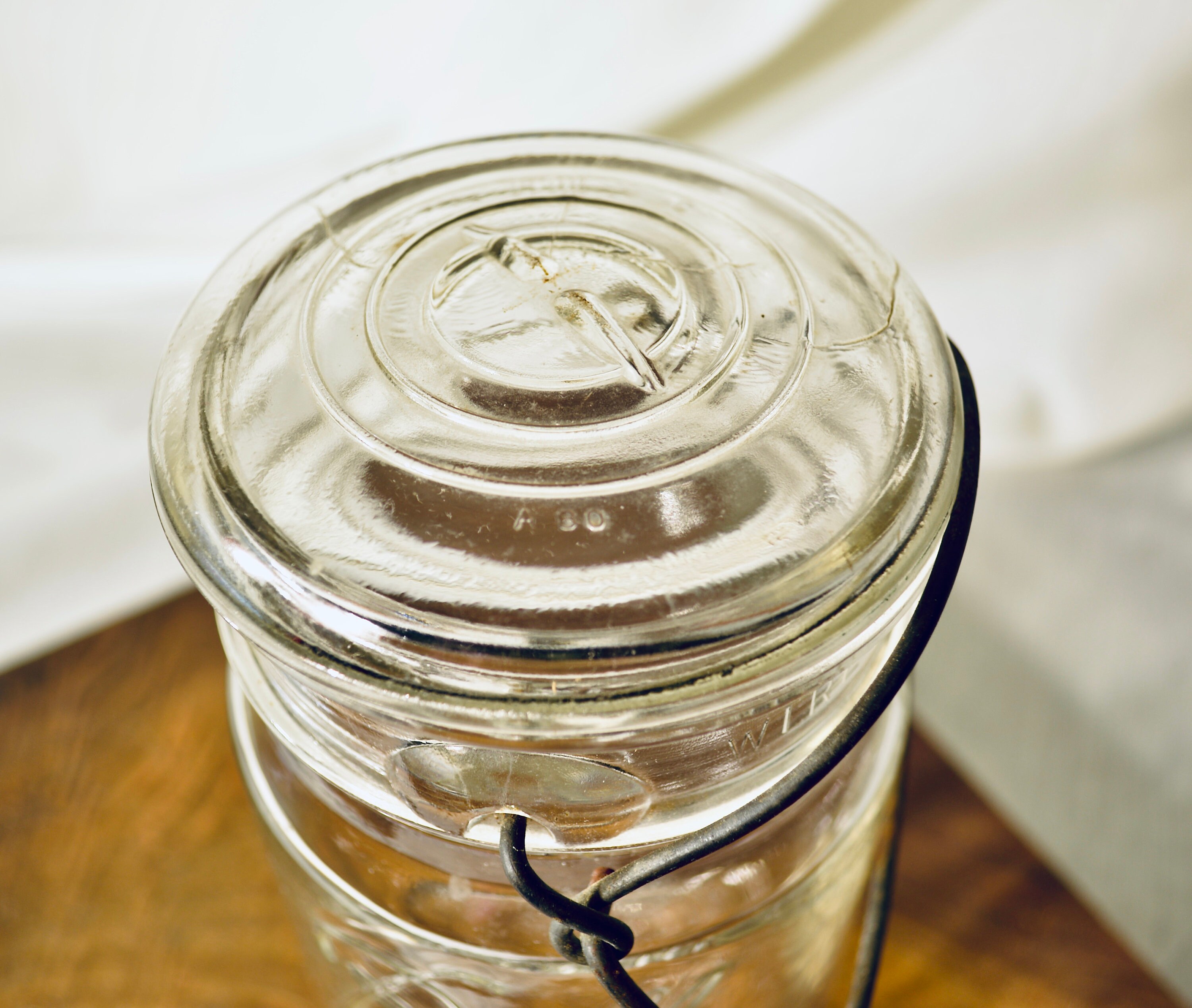 Ball Eclipse Wide MOUTH Vintage Excellent Shape Clear QUART Wire Bale