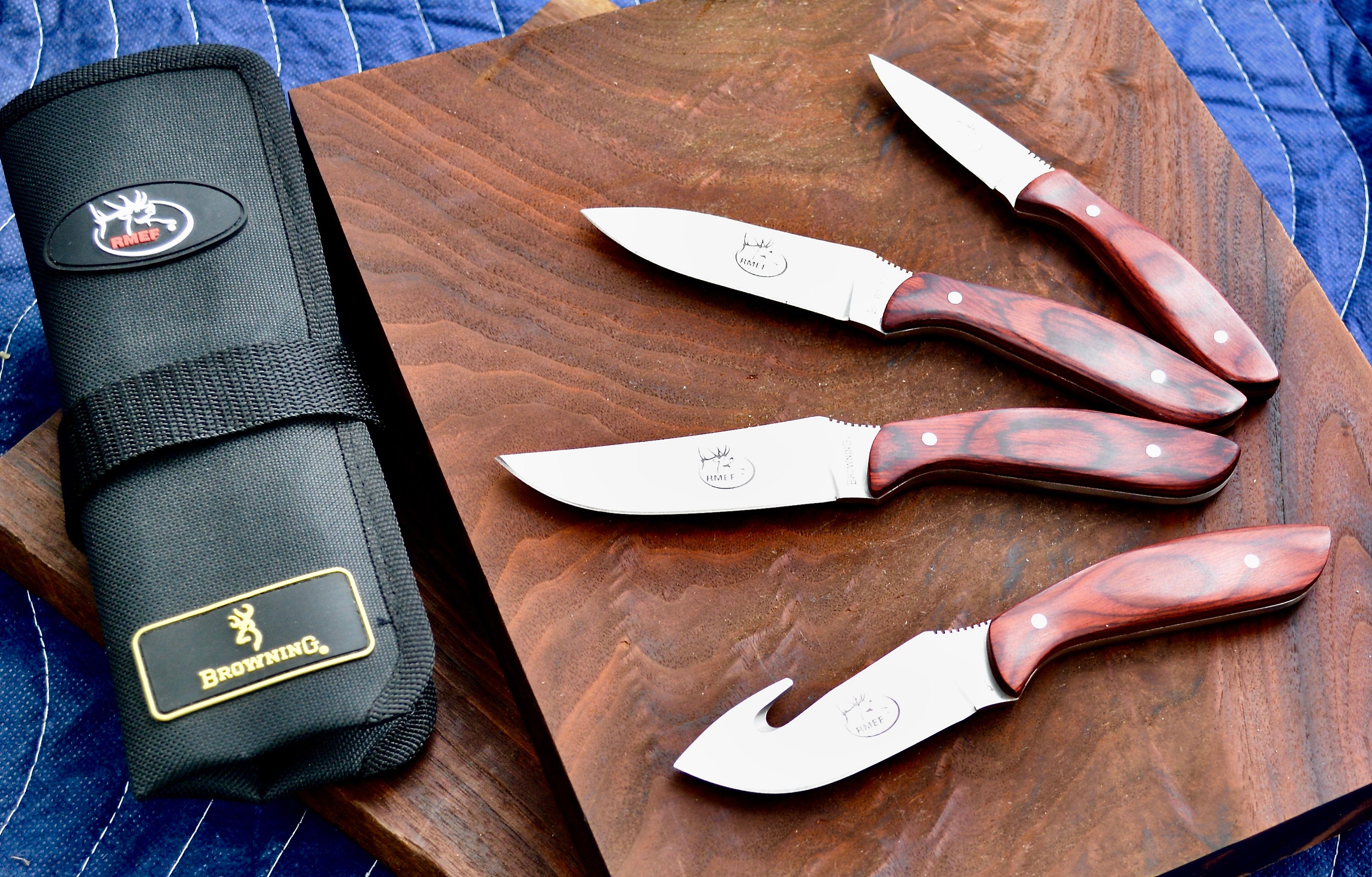 Browning Field Hunting Knife Set / RMEF Fixed Blade Knives 5Piece