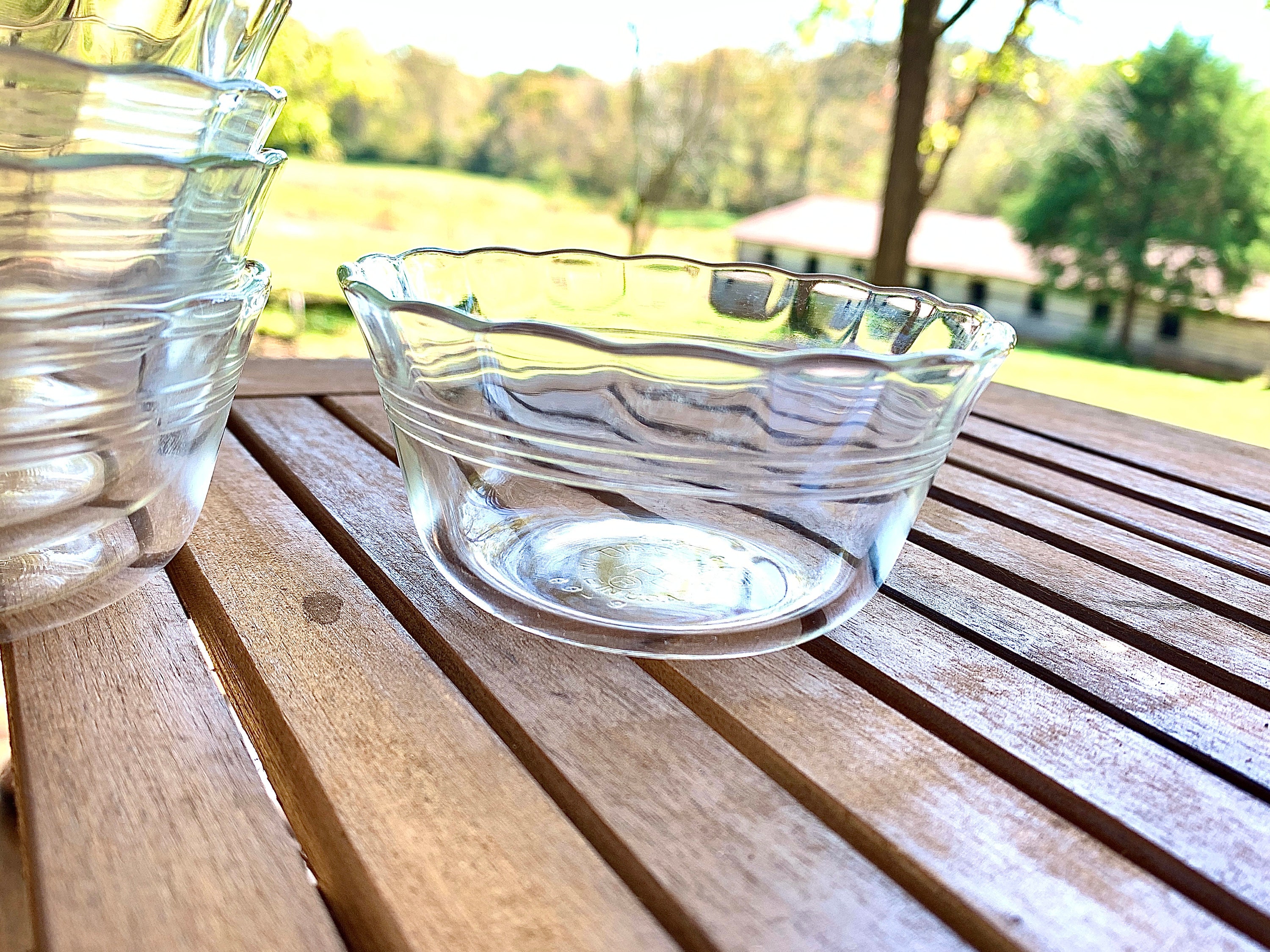 Ruffle Ramekins Set of 5 Vintage Pyrex Glass Ramekins with Ruffled Top - a 6 oz Small ...