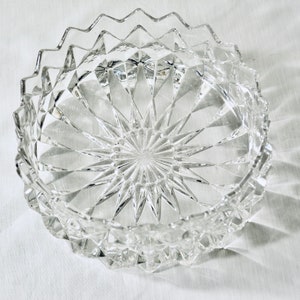 RARE United States Glass Co. AKA O'Hara Diamond 1892 EAPG Glass Diamond Point Bowl #15001 /Diamonds, Stars/Rosettes,Triangle