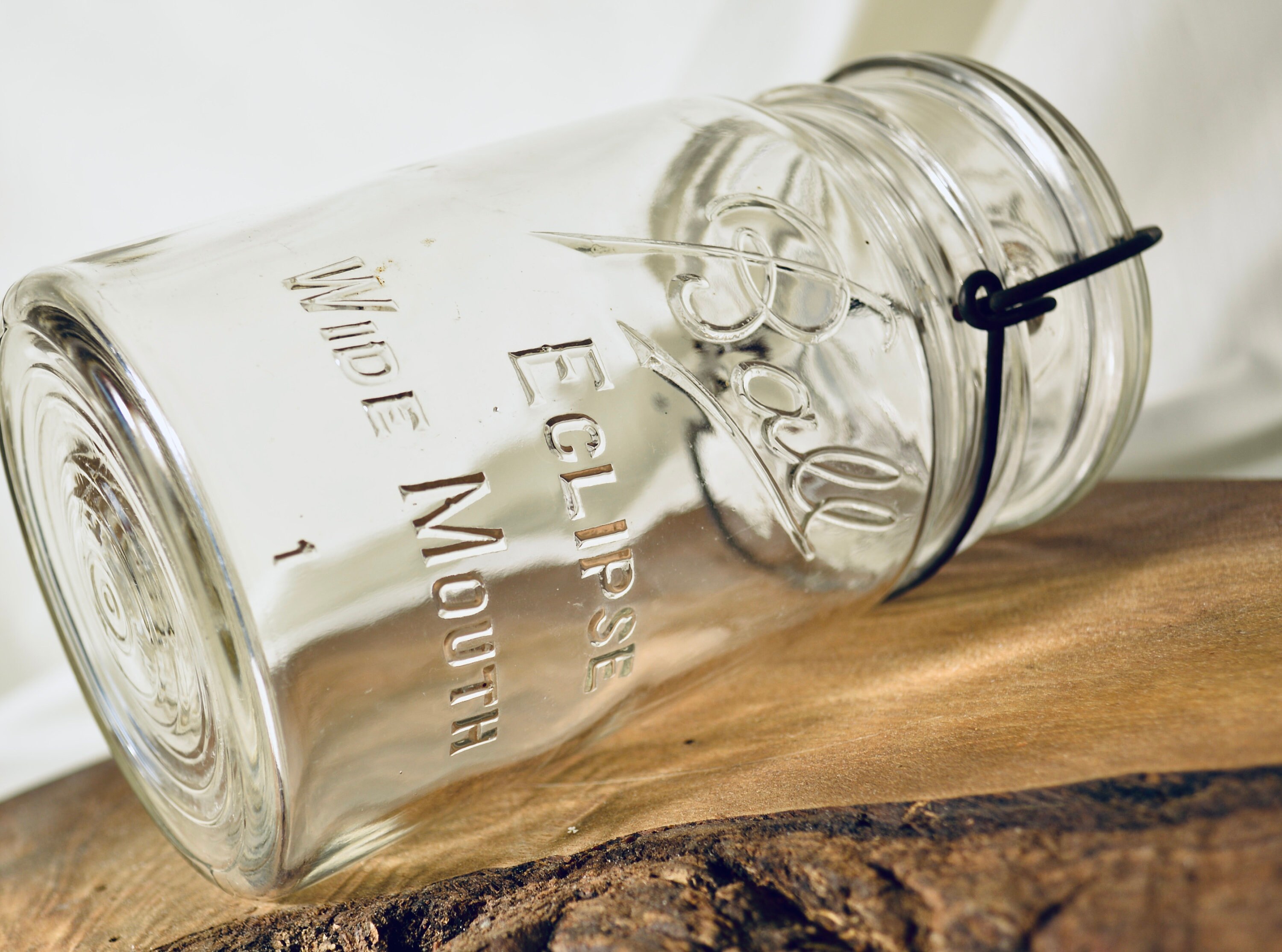 Ball Eclipse Wide MOUTH Vintage Excellent Shape Clear QUART Wire Bale