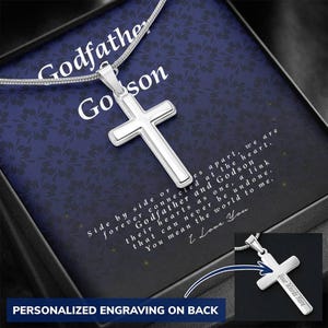 Godson Keychain Gift From Godfather - Stainless Steel Engraved Inspirational Message For Birthday, Christmas - View #8