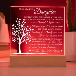 Dotterpresent - Kärlekens lampa, Dotterpresent, Dotterplakett, Födelsedagspresent till dotter, Present till dotter från mamma, Present från pappa