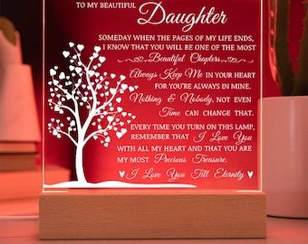 Daughter Keepsake Gift - Lamp of Love, Daughter Gift, Daughter Plaque, Birthday Gift for Daughter, Gift to Daughter from Mom, Gift From Dad