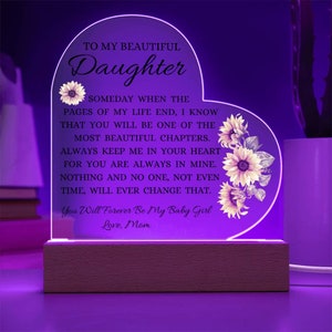 To My Beautiful Daughter Acrylic Heart Plaque, Daughter Gift, Daughter Keepsake, Daughter Birthday Gift, Daughter Christas Gift