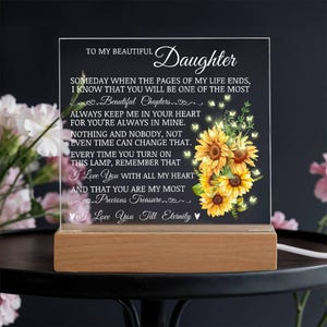 Daughter Keepsake - Lamp of Love, Unique Plaque Gift for Daughter, Sentimental Message for Daughter, Thoughtful Gift for Birthday Christmas