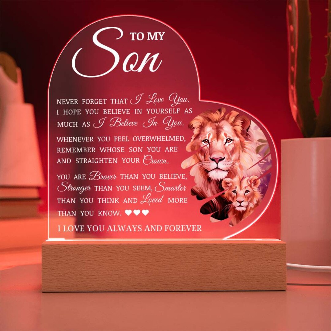 To My Son "i Believe in You" Acrylic Heart Plaque, Unique Birthday Gift ...