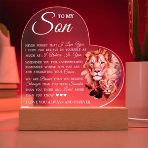 To My Son &quot;I Believe In You&quot; Acrylic Heart Plaque, Unique Birthday Gift, Inspirational Gift for Son, Son Plaque, Son Christmas Gift