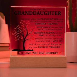 Granddaughter Keepsake Gift, Acrylic Plaque, Acrylic Lamp, Granddaughter Gift, Granddaughter Christmas Gift, Granddaughter Birthday Gift