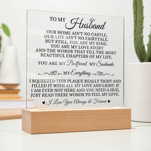 To My Husband &quot; You Are My King&quot; Acrylic Plaque, Unique Gift Idea from Wife, Romantic Anniversary Gift for Him, Perfect Birthday Gift