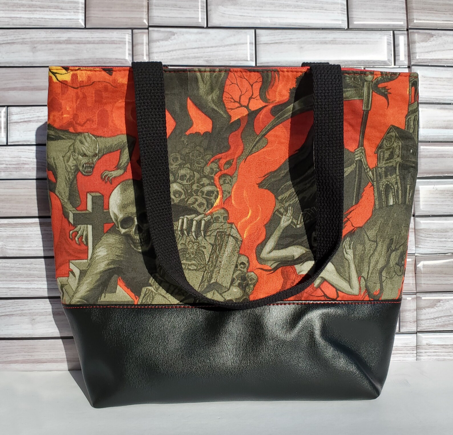 Sack Reaper Grim Reaper Large Tote Bag, Gothic Horror Library Book Bag - Etsy