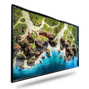 Moss picture &quot;Algarve Portugal&quot; | Maritime wall art with epoxy resin | Handmade natural wall decoration | Easy-care - sustainable