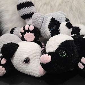 Crochet City Critter Trio, Raccoon, Opossum, Skunk, Amigurumi Pattern, Trash Goblin Friends, 3-in-1 pattern