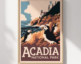 Acadia National Park Travel Poster
