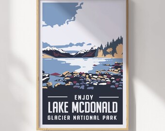 Glacier National Park Lake McDonald Travel Poster