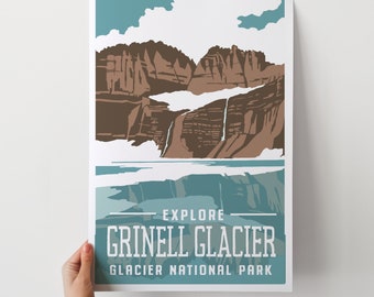 Glacier National Park Grinnell Glacier Travel Poster
