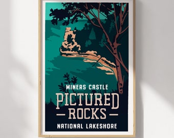 Miners Castle, Pictured Rocks National Lakeshore Travel Poster