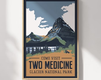 Glacier National Park Two Medicine Travel Poster