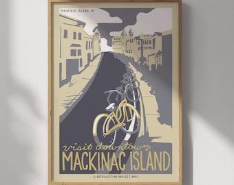 Mackinac Island's Downtown Travel Poster